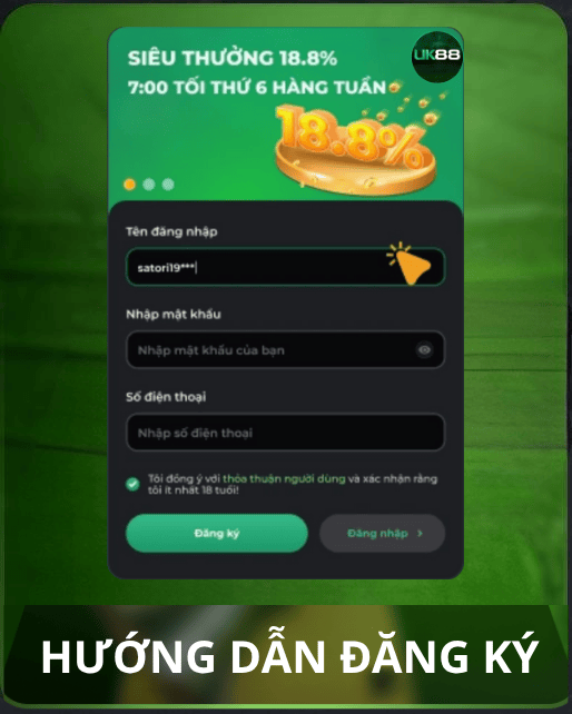 Hướng dẫn đăng ký tài khoản uk88